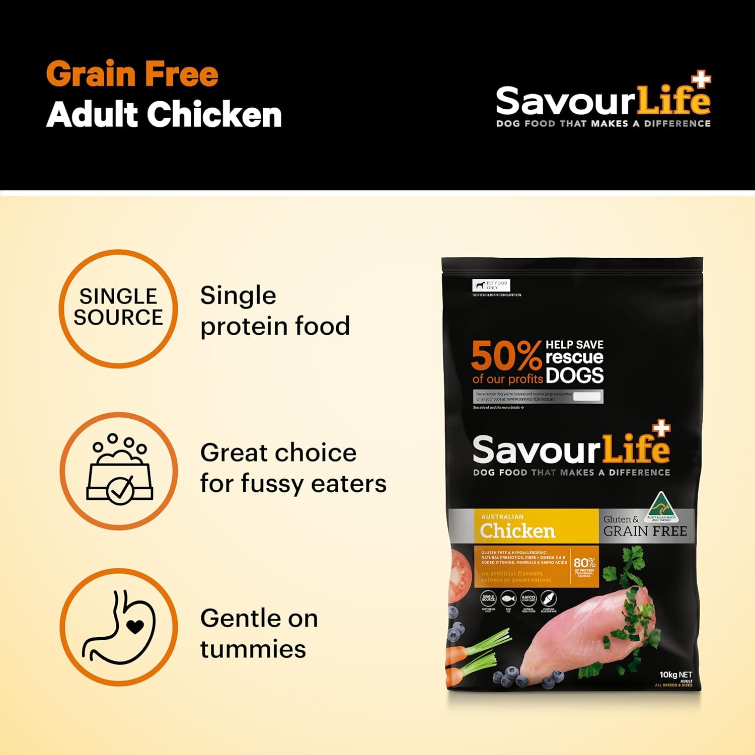 Australian Grain Free Chicken for Adult Dog, 10 Kilograms